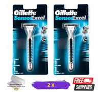 2 X Rasoio Gillette Sensor Excel Con Lame Twin Manuali