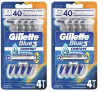 2 x rasoio monouso Gillette Blue3 Comfort 4 conteggi SPEDIZIONE GRATUITA