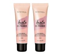 2 x Rimmel Insta Colour Correcting Primer Peach- Corrects Dark Spots and Discolouration 30ml