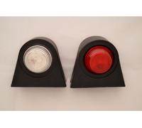 # 2 X Rimorchio Parafango Traino Rosso / LED Bianco Luci di Ingombro 12/24V