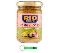 2 x Rio Mare Pesto al Tonno con Pistacchi e Limone, salsa di tonno con pistacchi e limone 130 g + portachiavi Beni Culinari gratuito