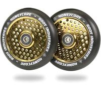 2 X Root Industries Honeycore Scooter Stunt Ruolo 110mm Oro/Potrebbe Nero
