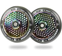 2 X Root Industries Honeycore Scooter Stunt Ruolo 120mm Neochrome Rainbow