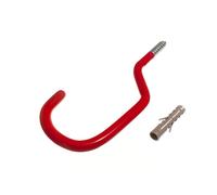 2 X Rosso Rivestito IN Plastica Vite Bicicletta Muro Elefante Ganci Con Spina Un