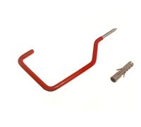 2 X Rosso Rivestito IN Plastica Vite Universale Utilità Muro Ganci + Spina Onest