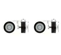 2 x Rullo cinghia trapezoidale GATES per CHRYSLER, DODGE, JEEP CHEROKEE KJ III