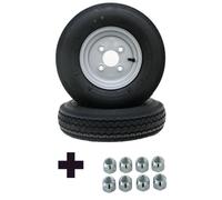 2 X Ruota Completa 4.80-8/4.00-8 70M 8-Zoll M Dadi Rimorchio Pneumatici Cerchio