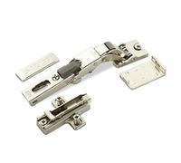 2 x Salice cerniera universale Salice per porta in vetro o a specchio 110° incl. piastra di montaggio a croce altezza 6 mm con viti Euro, regolazione eccentrica