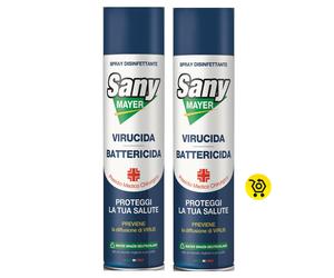 2 X SANYMAYER SPRAY VIRUCIDA BATTERICIDA IDEALE PER STRUTTURE PUBBLICHE ML 400