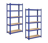 2 X Scaffali Senza Bulloni 5 Piani H/D Casa Magazzino Negozio Capanno Garage BLU