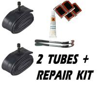 2 X SCHRADER (Auto Tipo) Valvola Bicicletta Tubi 700 x 28/35 + Kit Riparazione