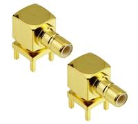 2 x SMB Connettore Presa PCB Femmina Ad Angolo Retto Placcato Oro