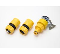 2 X Snap Fit Stop & Flow Thru & Multi Tap Connector Pacco Di 3 Fissaggi Per Tubo