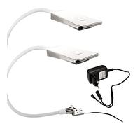 2 x SO-TECH® Lampada da Letto LED Luminoso Bianco incl. 1 x Alimentatore Lampada Flessibile Lampada da Lettura Collo di