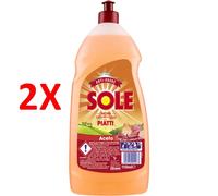 12 pezzi SOLE PIATTI ACETO Detersivo per lavaggio Stoviglie Anti Odore 1100ml