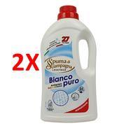 2 X Spuma Di Sciampagna Detersivo Bucato Lavatrice - Bianco Puro Igienizzante A