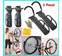 PORTABICI PORTA BICI SUPPORTO STAFFA MURO APPENDI BICICLETTA MTB PARETE 2 PEZZI