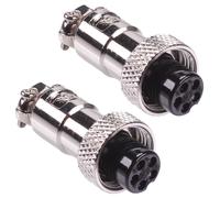 2 x Switch Electronics Connettore Plug Circolare M12 Femmina 5 Vie Saldatura