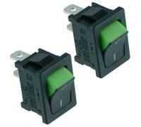 2 x Switch Electronics Visi On Interruttore Rocker Verde SPST 10A 250VAC