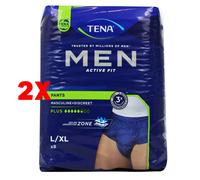 2 X Tena Men Pants Active Fit Plus Misura L/lx 8 Pz Slip Assorbenti Maschili