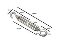 2 X Tenditore A Vite Per Tensione - Gancio BZP 8mm | Onestopdiy