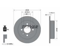 2 x TEXTAR 92077903 Disco freno per ACURA,HONDA