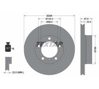 2 x TEXTAR 92088803 Disco freno per PORSCHE