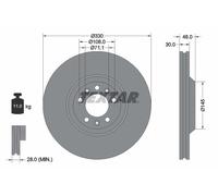 Disco freno con ventilazione esterna 92129503 TEXTAR per PEUGEOT CITROËN