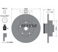 2 x TEXTAR 92153703 Disco freno per NISSAN,OPEL,RENAULT,VAUXHALL