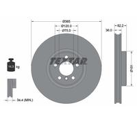 TEXTAR 92161005 Disco freno