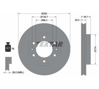 2 x TEXTAR 92164500 Disco freno per KIA