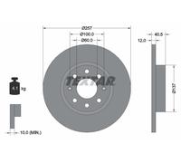 2 x TEXTAR 92164603 Disco freno per FIAT,GERMAN E CARS,OPEL,VAUXHALL