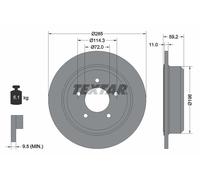 2 x TEXTAR 92169403 Disco freno per JEEP