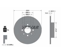 Textar Disco freno 92202303 2x pieno posteriore per Alfa Romeo Mito