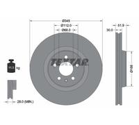 2 x TEXTAR 92229205 Disco freno per AUDI,AUDI (FAW),PORSCHE