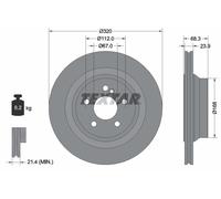 Textar Disco freno 92233705 Posteriore Ø320 mm Ventilazione interna 2 pezzi