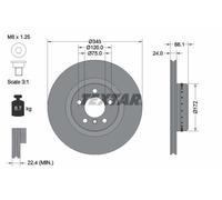2 x TEXTAR 92265125 Disco freno per BMW