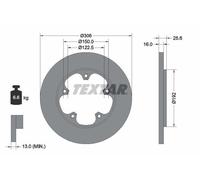 2 x TEXTAR 92274103 Disco freno per FORD,FORD AUSTRALIA