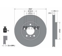 2 x TEXTAR 92275605 Disco freno per MINI