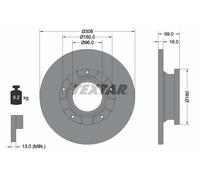 2 x TEXTAR 92292603 Disco freno per FORD,FORD (JMC),FORD AUSTRALIA