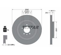 2 x TEXTAR 92293003 Disco freno per LAND ROVER