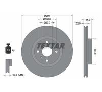 2 x TEXTAR 92304205 Disco freno per ABARTH,FIAT,MAZDA