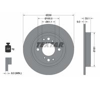 Textar Disco freno 92304403 Posteriore Ø239 mm per Honda Jazz IV GK 2 pezzi