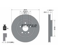 2 x TEXTAR 92315803 Disco freno per BUICK (SGM),CADILLAC (SGM),OPEL,VAUXHALL