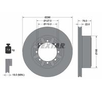 2 x TEXTAR 92322303 Disco freno per NISSAN