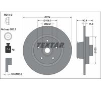 2 x TEXTAR 92329403 Disco freno per MERCEDES-BENZ,RENAULT