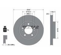 2x Disco freno ventilazione interna 92332803 TEXTAR per SSANGYONG REXTON MUSSO