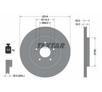 2 x TEXTAR 92347503 Disco freno per HYUNDAI