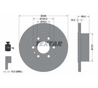 2 x TEXTAR 93177500 Disco freno per IVECO
