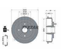 2 x TEXTAR 94026700 Tamburo freno per FORD,FORD AUSTRALIA,MAZDA